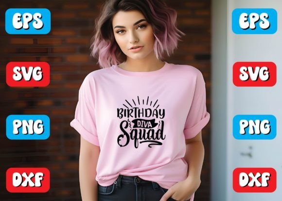 Birthday Diva Squad SVG: Graphics for Crafts