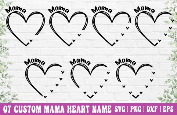 Custom Heart Name Bundle: Graphics for Crafts & Brands