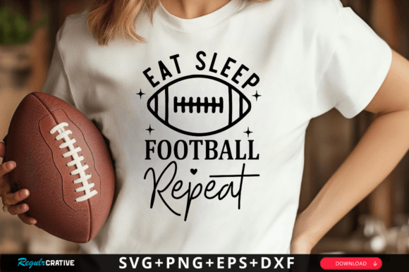 Eat Sleep Football Repeat SVG: Graphics for Crafts