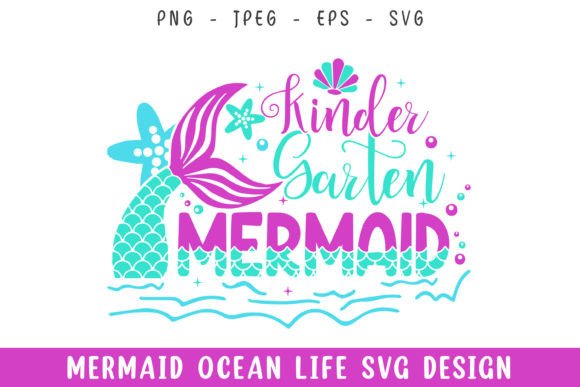 Kindergarten Mermaid Ocean Graphics for Crafts