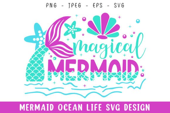 Magical Mermaid Ocean Life Design Svg for Crafts & Graphics