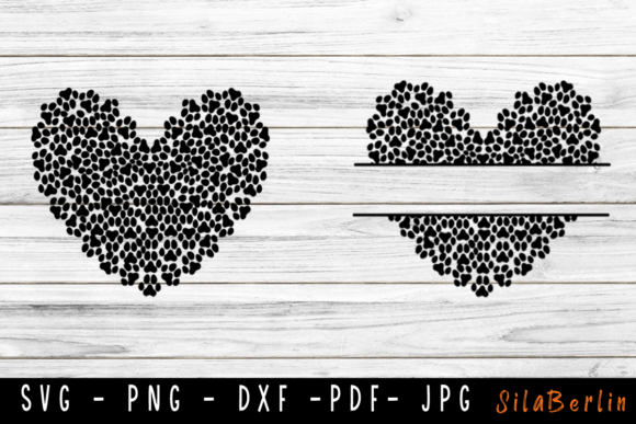 Paw Print Svg, Paw Heart Svg, Dog Lover Graphics for Crafts